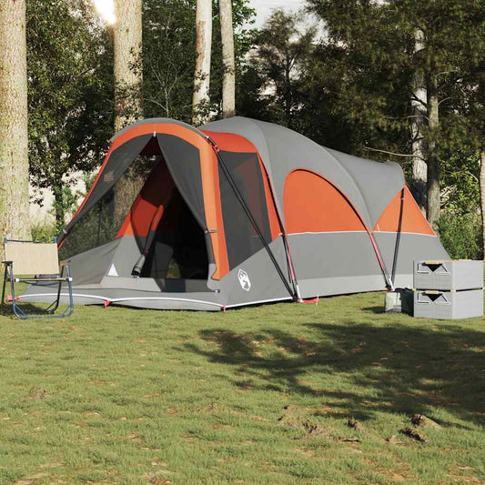 Tenda Familiare A Tunnel 8Persone Grigia Arancione Impermeabile
