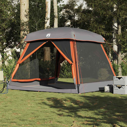 Tenda Familiare Cabina 6 Persone Grigia Arancione Impermeabile