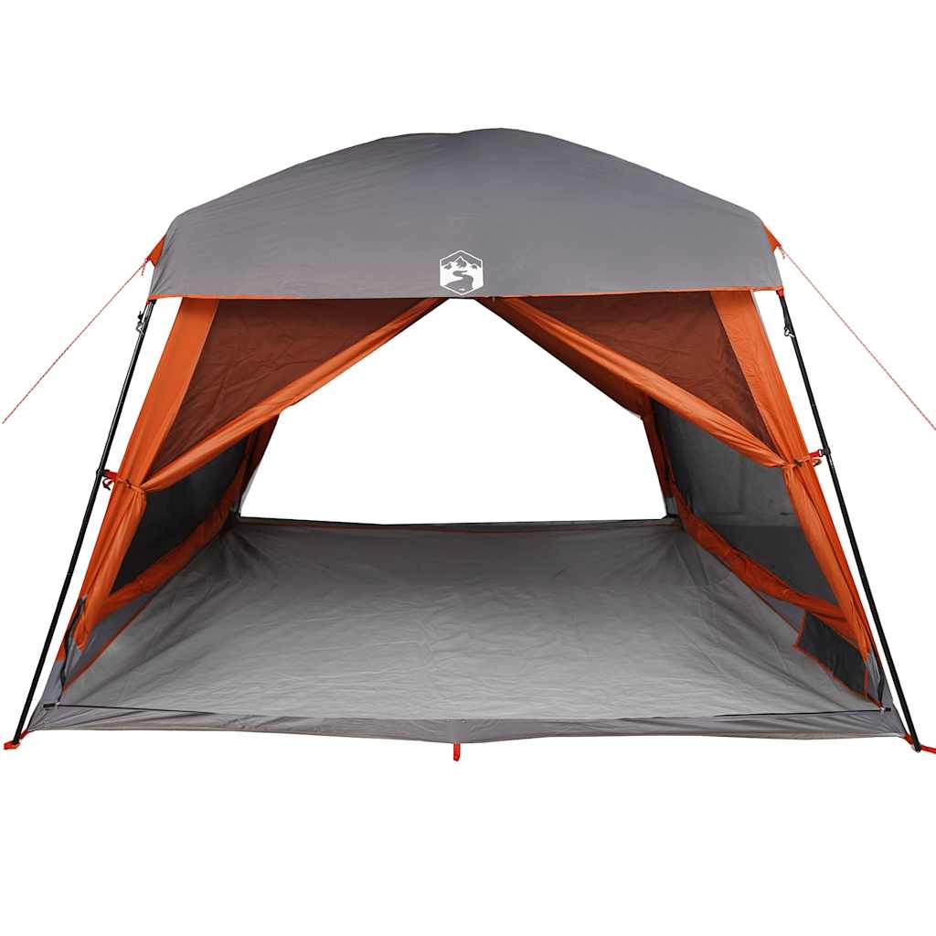 Tenda Familiare Cabina 6 Persone Grigia Arancione Impermeabile