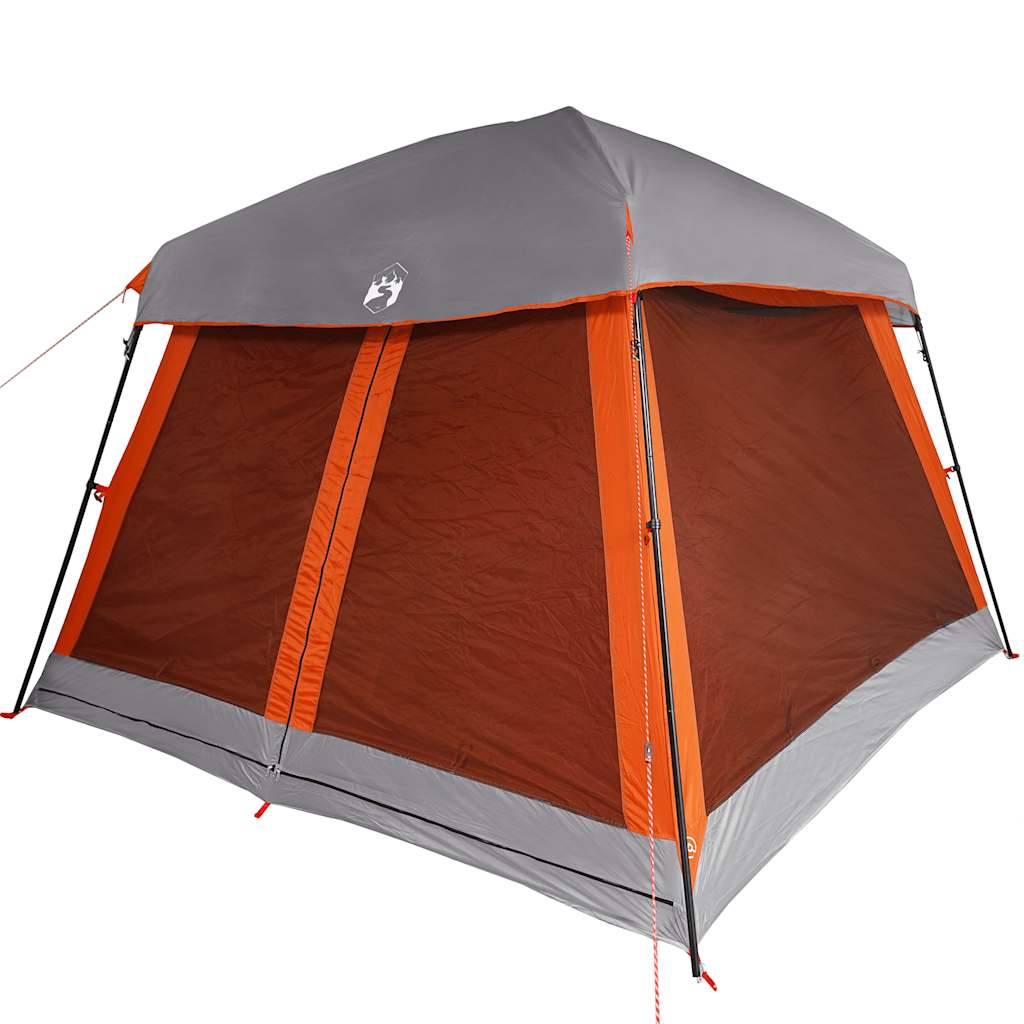 Tenda Familiare Cabina 6 Persone Grigia Arancione Impermeabile