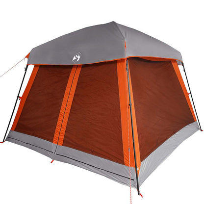 Tenda Familiare Cabina 6 Persone Grigia Arancione Impermeabile