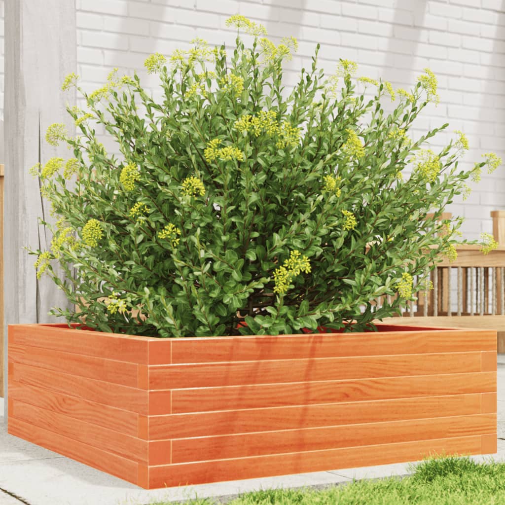 Fioriera Giardino Marrone Cera Legno Massello Pino Cera Marrone