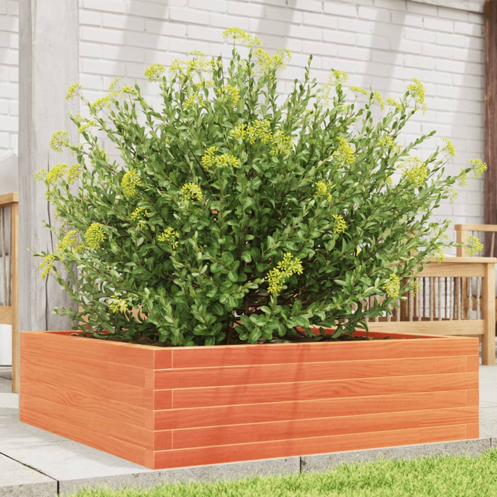 Fioriera Giardino Marrone Cera Legno Massello Pino Cera Marrone