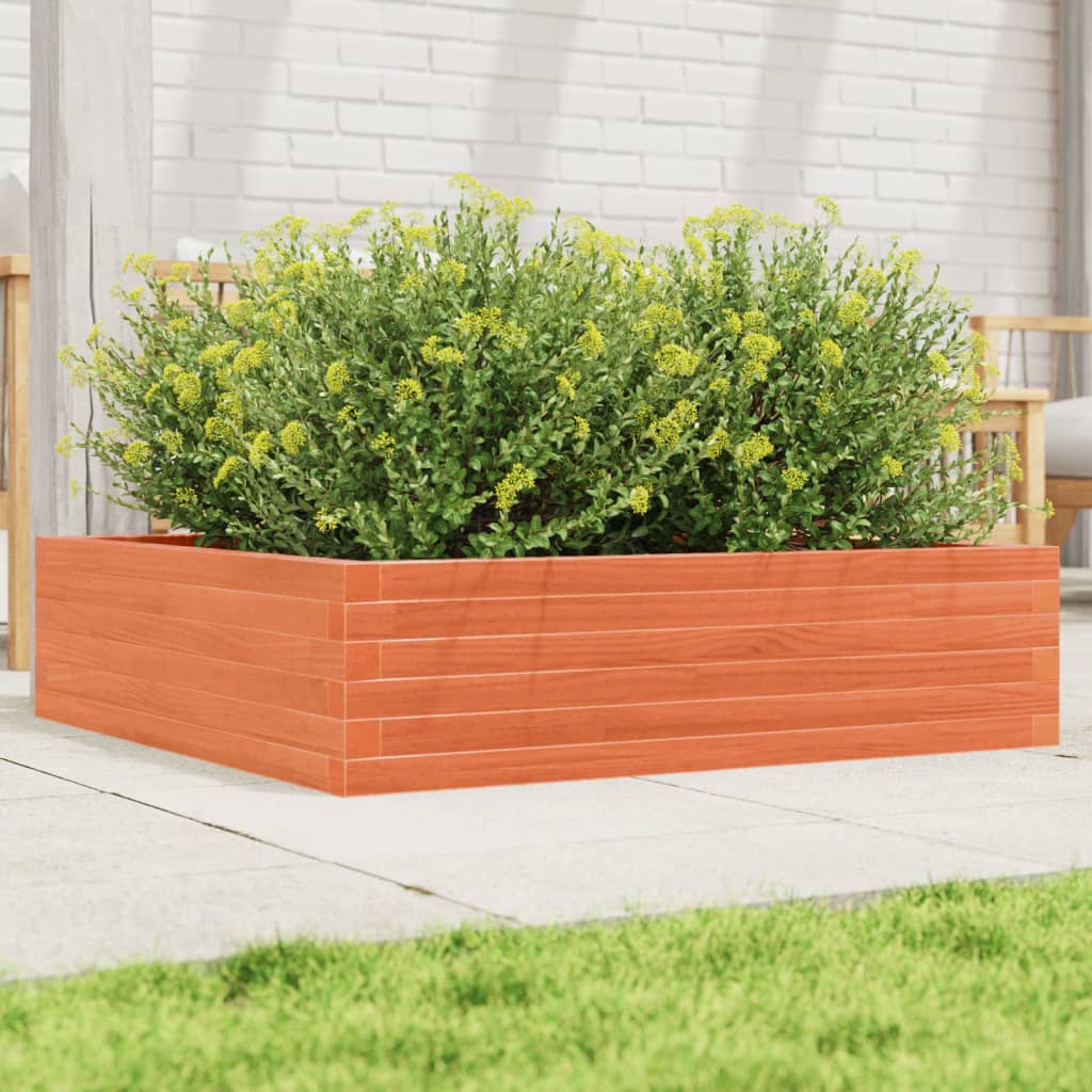 Fioriera Giardino Marrone Cera Legno Massello Pino Cera Marrone