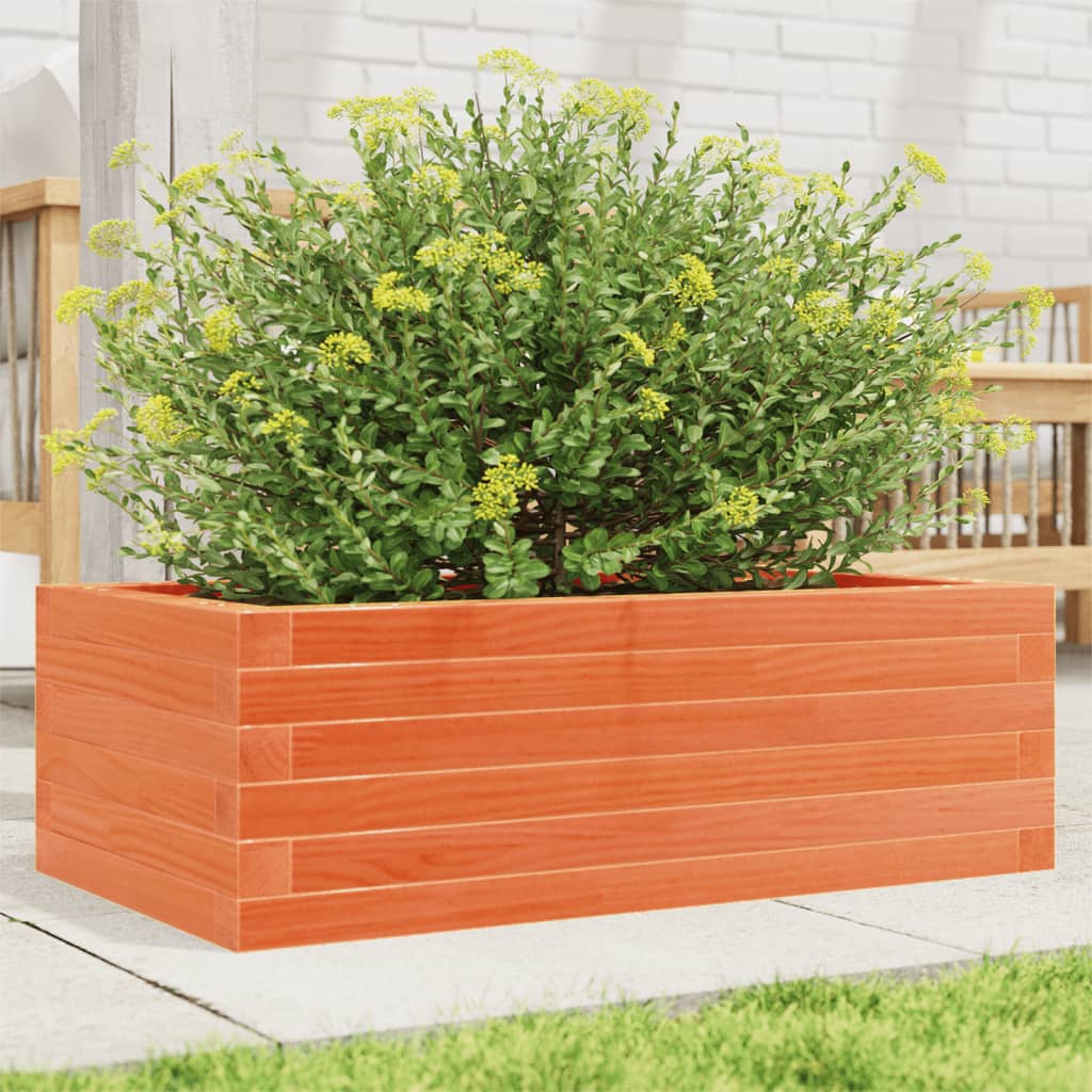 Fioriera Giardino Marrone Cera Legno Massello Pino Cera Marrone