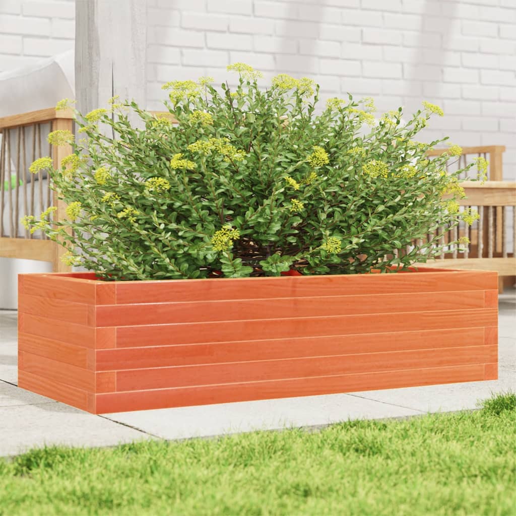 Fioriera Giardino Marrone Cera Legno Massello Pino Cera Marrone
