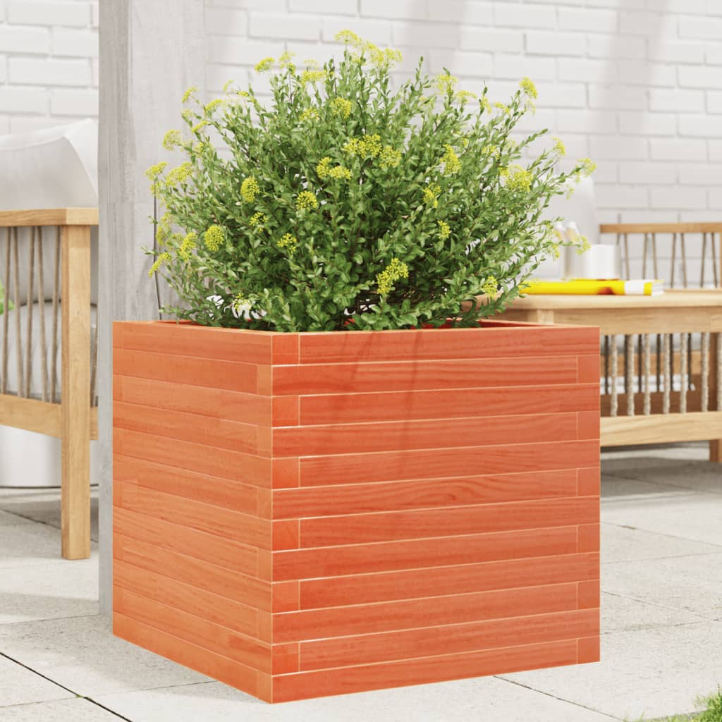 Fioriera Giardino Marrone Cera Legno Massello Pino Cera Marrone