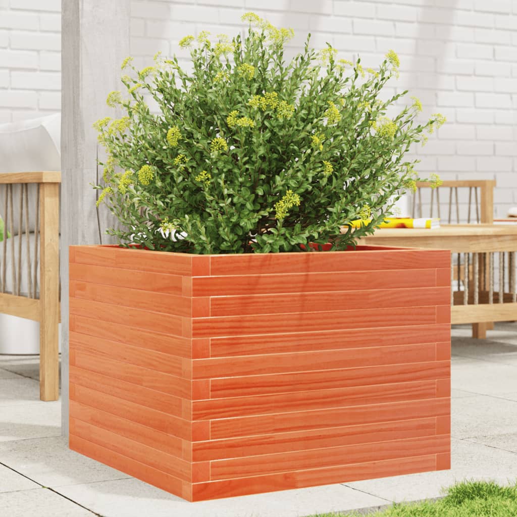 Fioriera Giardino Marrone Cera Legno Massello Pino Cera Marrone
