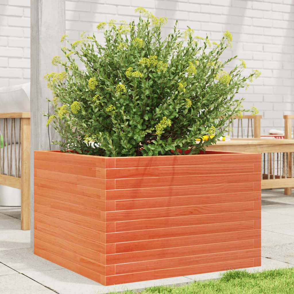 Fioriera Giardino Marrone Cera Legno Massello Pino Cera Marrone