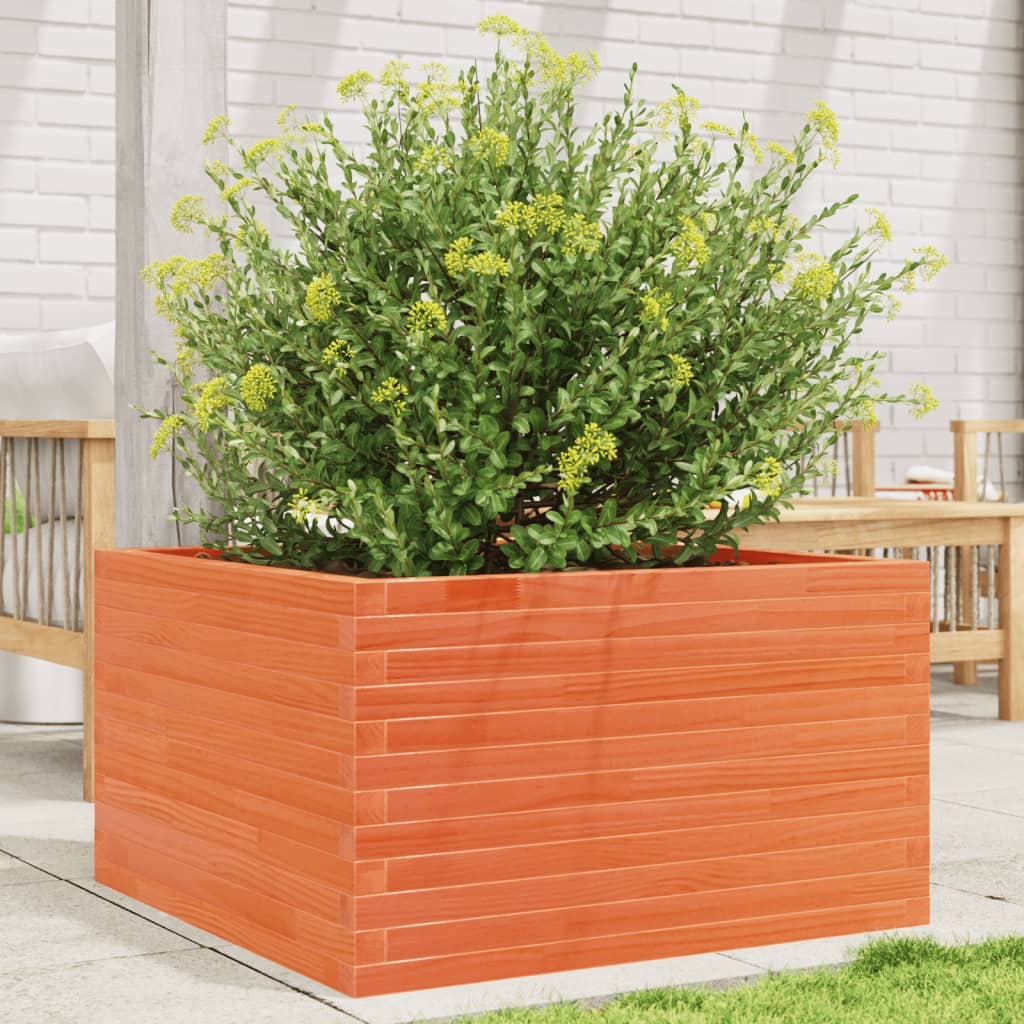 Fioriera Giardino Marrone Cera Legno Massello Pino Cera Marrone