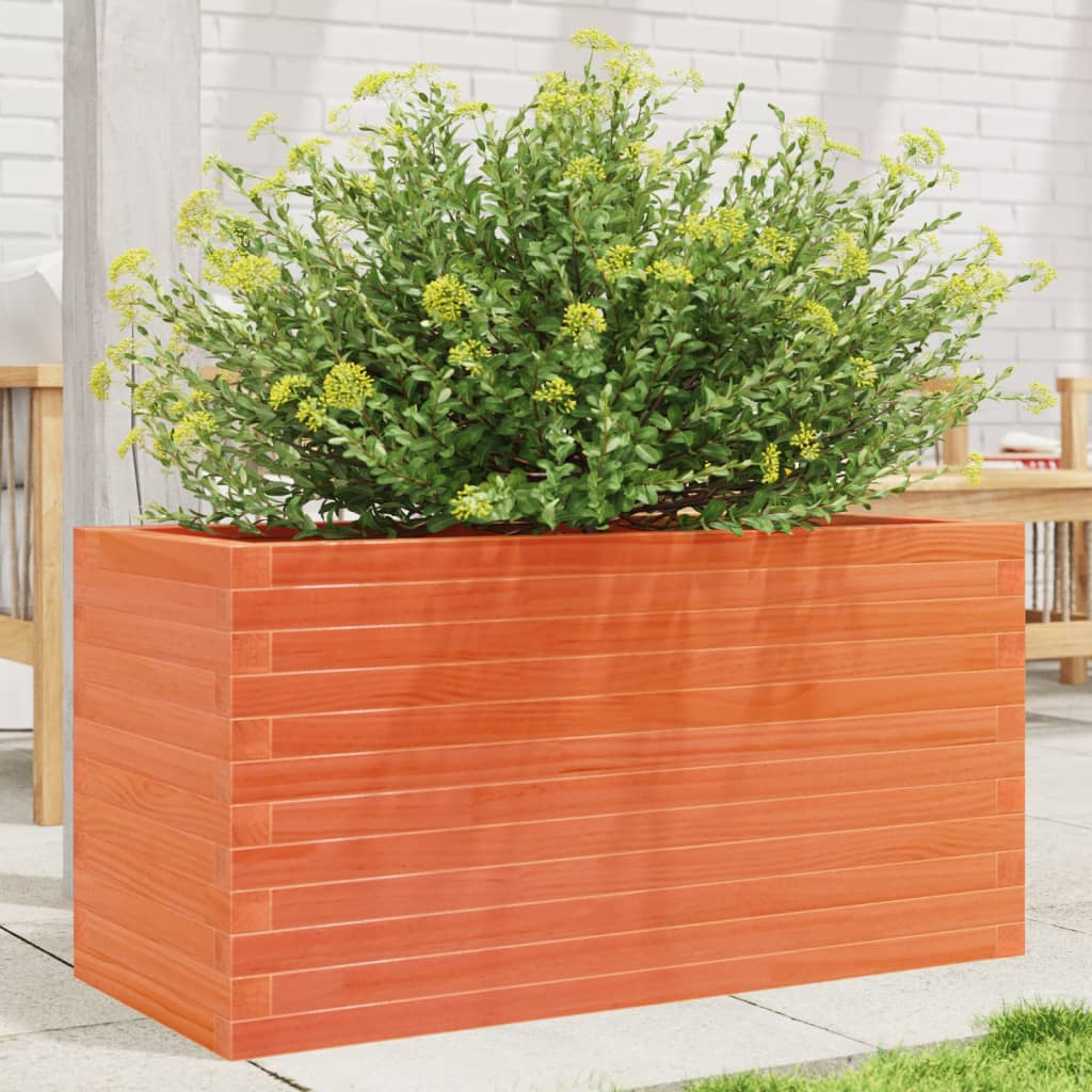 Fioriera Giardino Marrone Cera Legno Massello Pino Cera Marrone