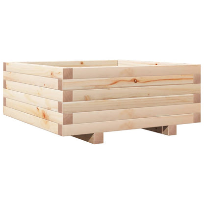 Fioriera Da Giardino 60X60X26,5 Cm In Legno Massello Di Pino Pino Naturale