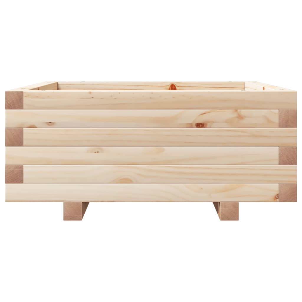 Fioriera Da Giardino 60X60X26,5 Cm In Legno Massello Di Pino Pino Naturale