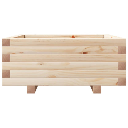 Fioriera Da Giardino 60X60X26,5 Cm In Legno Massello Di Pino Pino Naturale