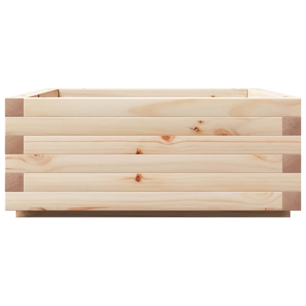 Fioriera Da Giardino 60X60X26,5 Cm In Legno Massello Di Pino Pino Naturale