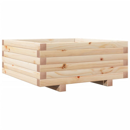 Fioriera Da Giardino 60X60X26,5 Cm In Legno Massello Di Pino Pino Naturale