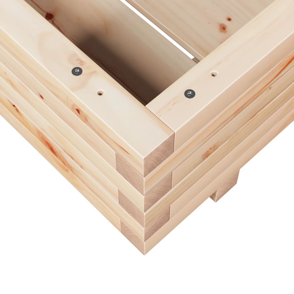 Fioriera Da Giardino 60X60X26,5 Cm In Legno Massello Di Pino Pino Naturale