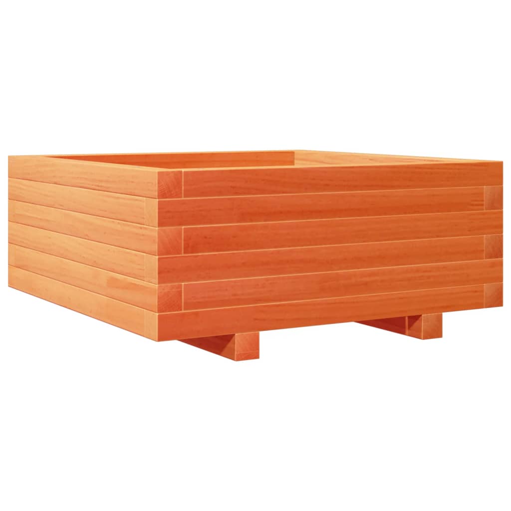 Fioriera Giardino Marrone Cera 60X60X26,5Cm Legno Massello Pino Pino Naturale
