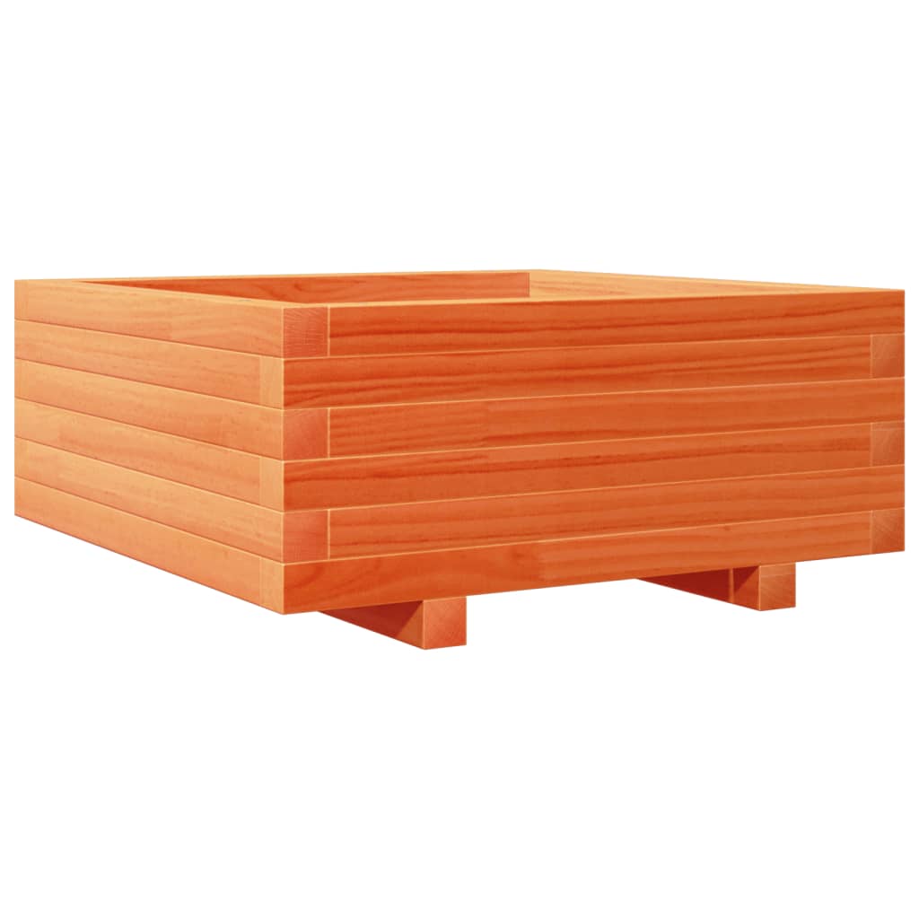 Fioriera Giardino Marrone Cera 60X60X26,5Cm Legno Massello Pino Pino Naturale
