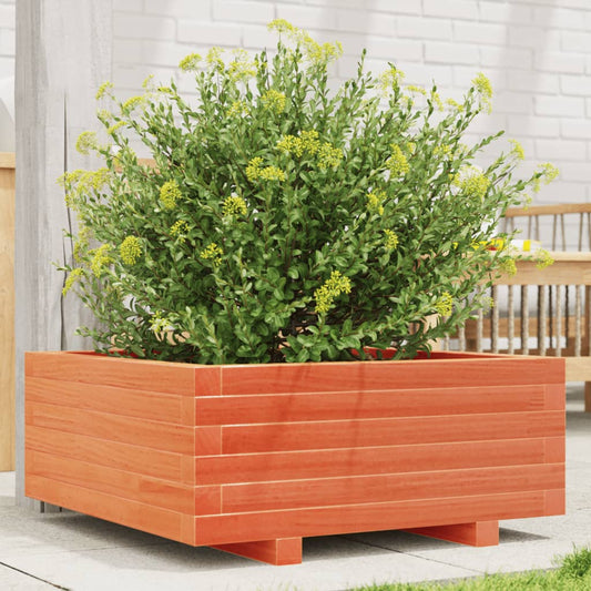 Fioriera Giardino Marrone Cera 60X60X26,5Cm Legno Massello Pino Pino Naturale