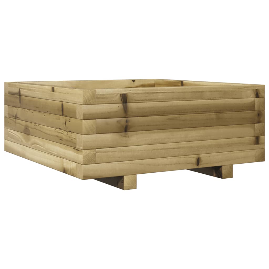 Fioriera Da Giardino 60X60X26,5 Cm In Legno Di Pino Impregnato Pino Naturale