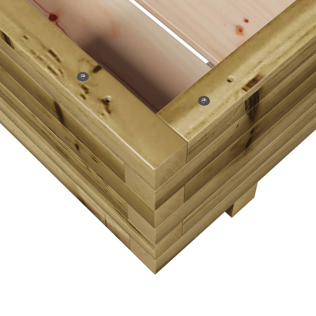 Fioriera Da Giardino 60X60X26,5 Cm In Legno Di Pino Impregnato Pino Naturale