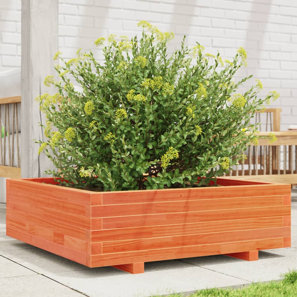 Fioriera Giardino Marrone Cera Legno Massello Pino Cera Marrone
