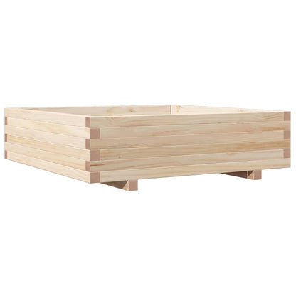 Fioriera Da Giardino 90X90X26,5 Cm In Legno Massello Di Pino Cera Marrone