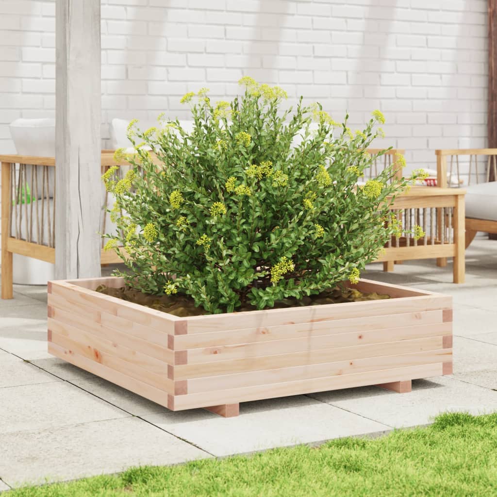 Fioriera Da Giardino 90X90X26,5 Cm In Legno Massello Di Pino Cera Marrone