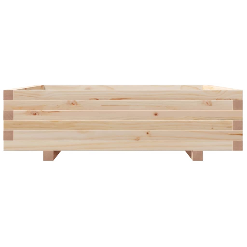 Fioriera Da Giardino 90X90X26,5 Cm In Legno Massello Di Pino Cera Marrone