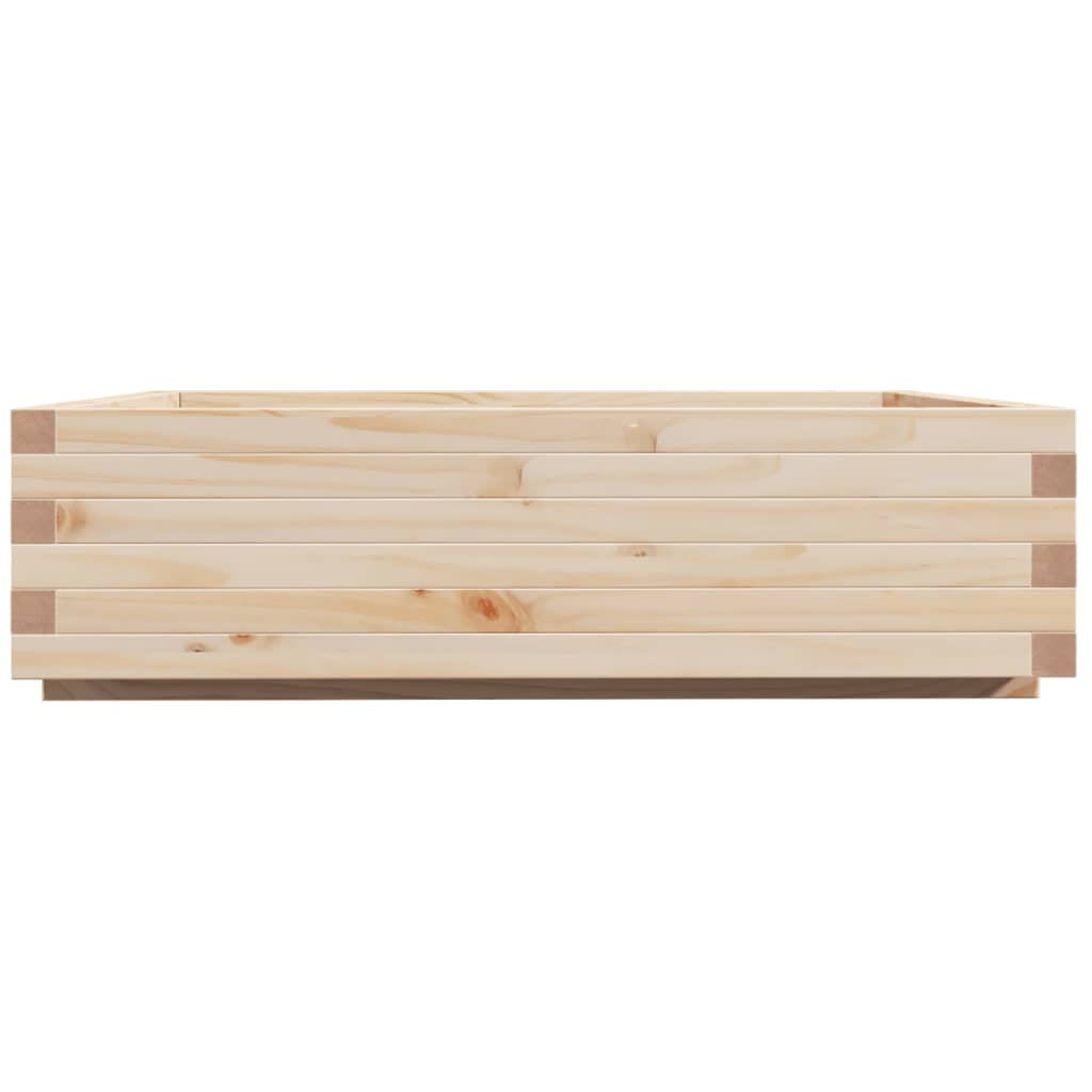 Fioriera Da Giardino 90X90X26,5 Cm In Legno Massello Di Pino Cera Marrone