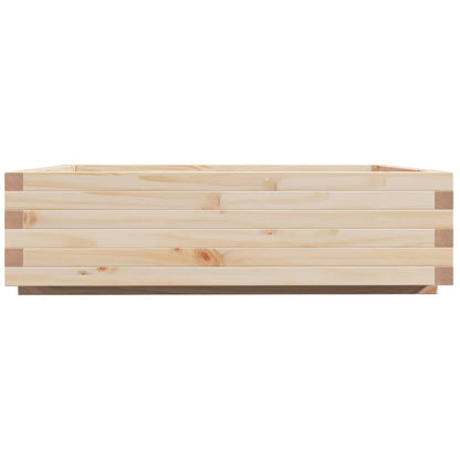 Fioriera Da Giardino 90X90X26,5 Cm In Legno Massello Di Pino Cera Marrone
