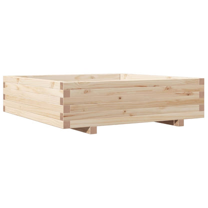 Fioriera Da Giardino 90X90X26,5 Cm In Legno Massello Di Pino Cera Marrone