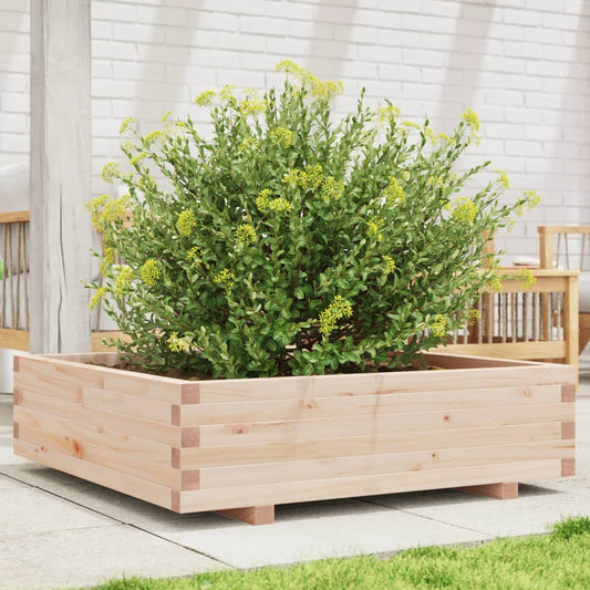 Fioriera Da Giardino 90X90X26,5 Cm In Legno Massello Di Pino Cera Marrone