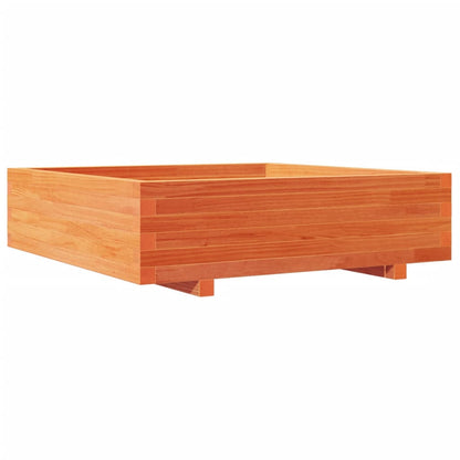Fioriera Giardino Marrone Cera 90X90X26,5Cm Legno Massello Pino Pino Naturale