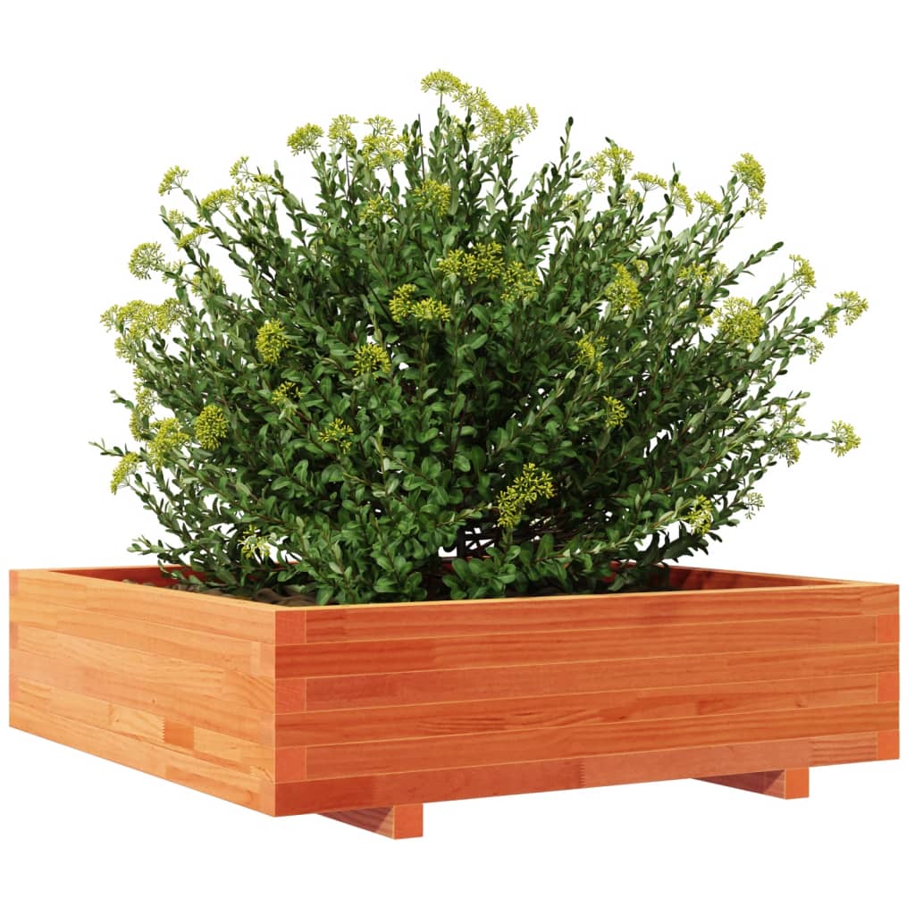 Fioriera Giardino Marrone Cera 90X90X26,5Cm Legno Massello Pino Pino Naturale