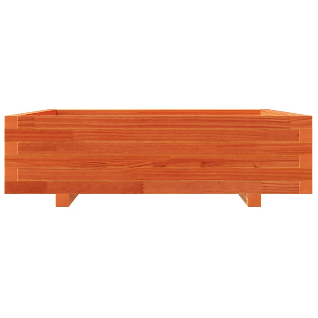 Fioriera Giardino Marrone Cera 90X90X26,5Cm Legno Massello Pino Pino Naturale