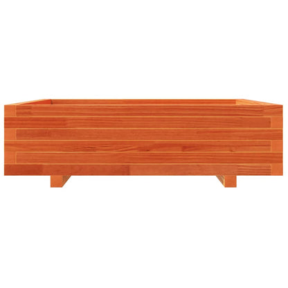 Fioriera Giardino Marrone Cera 90X90X26,5Cm Legno Massello Pino Pino Naturale