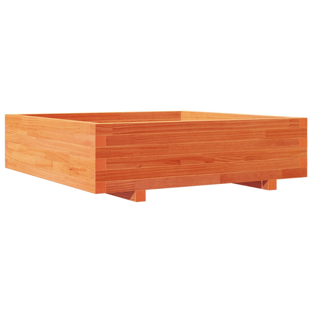 Fioriera Giardino Marrone Cera 90X90X26,5Cm Legno Massello Pino Pino Naturale