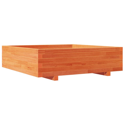 Fioriera Giardino Marrone Cera 90X90X26,5Cm Legno Massello Pino Pino Naturale