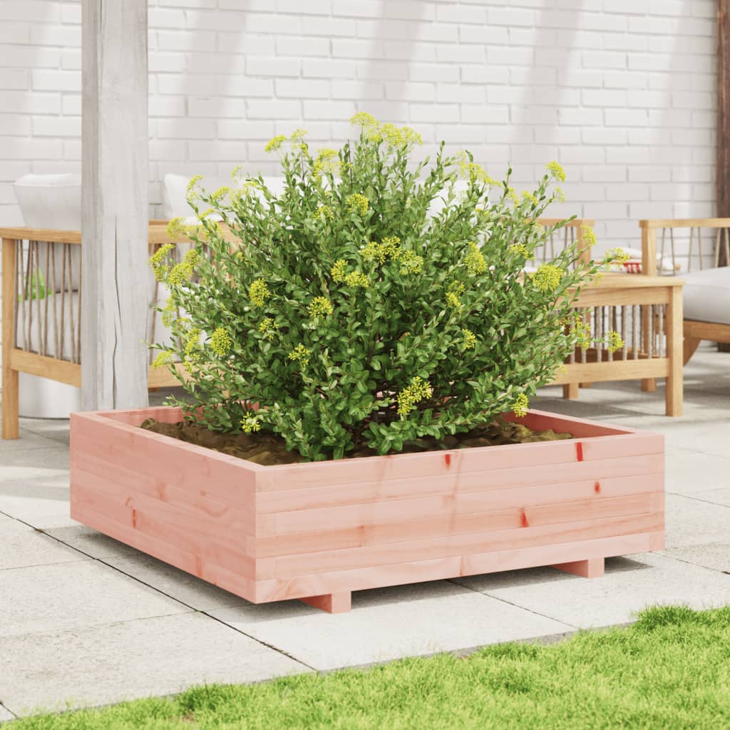 Fioriera Da Giardino 90X90X26,5 Cm In Legno Massello Di Douglas Bianco