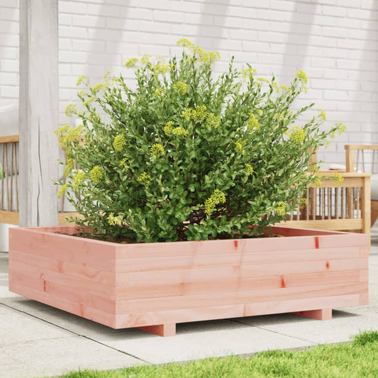 Fioriera Da Giardino 90X90X26,5 Cm In Legno Massello Di Douglas Bianco