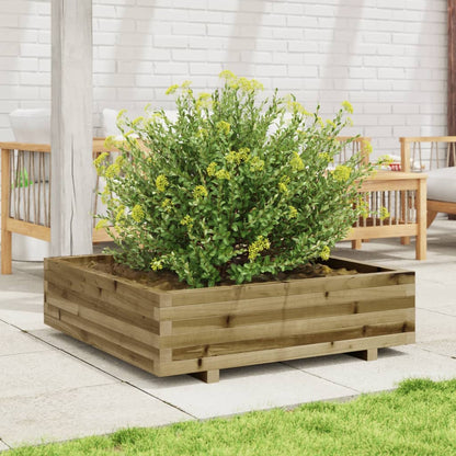 Fioriera Da Giardino 90X90X26,5 Cm In Legno Di Pino Impregnato Pino Naturale