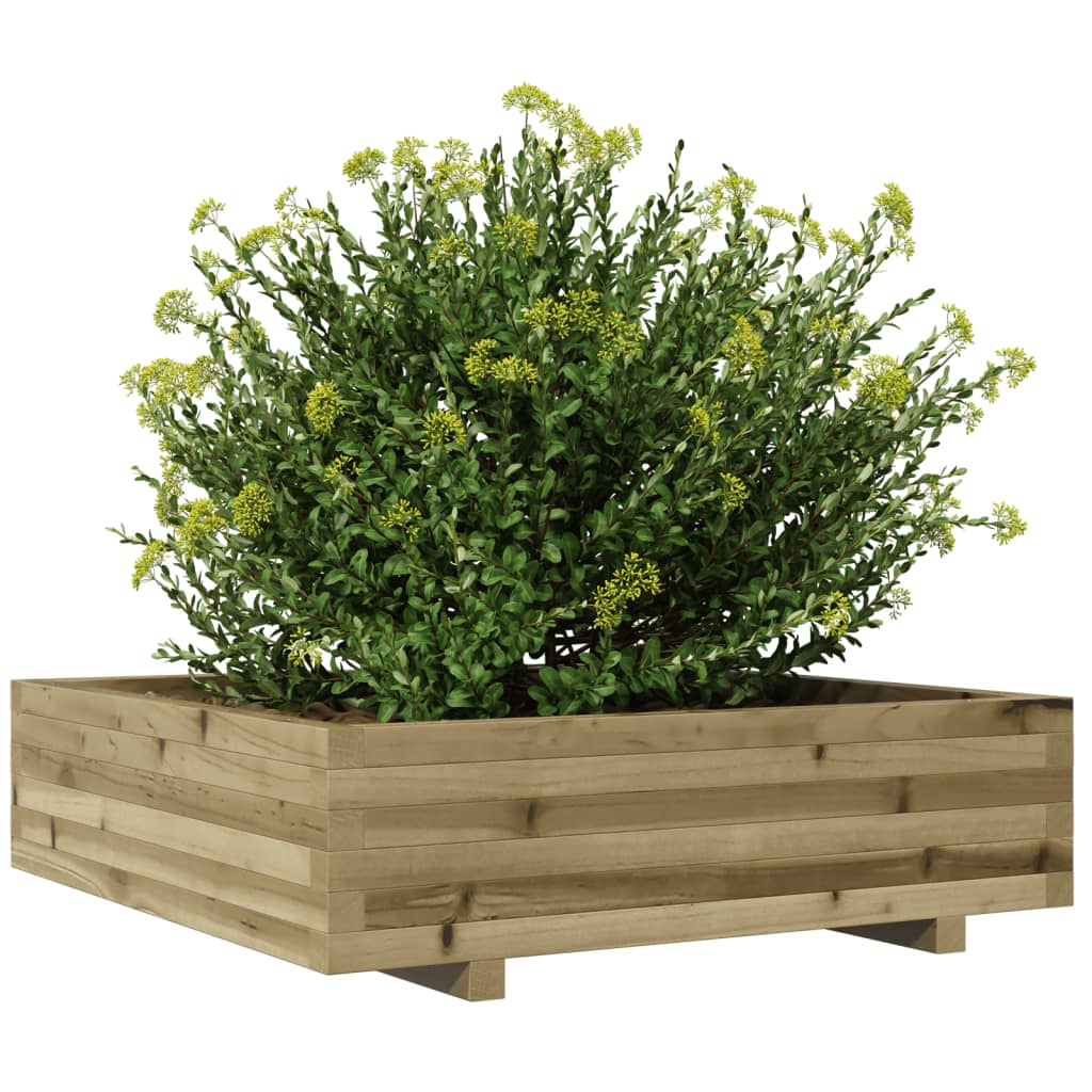 Fioriera Da Giardino 90X90X26,5 Cm In Legno Di Pino Impregnato Pino Naturale