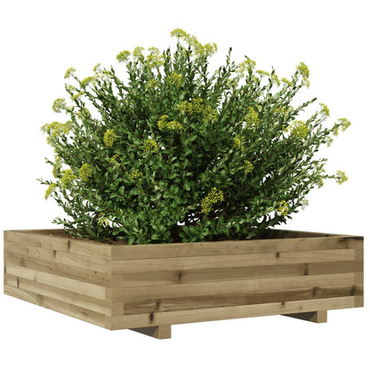 Fioriera Da Giardino 90X90X26,5 Cm In Legno Di Pino Impregnato Pino Naturale