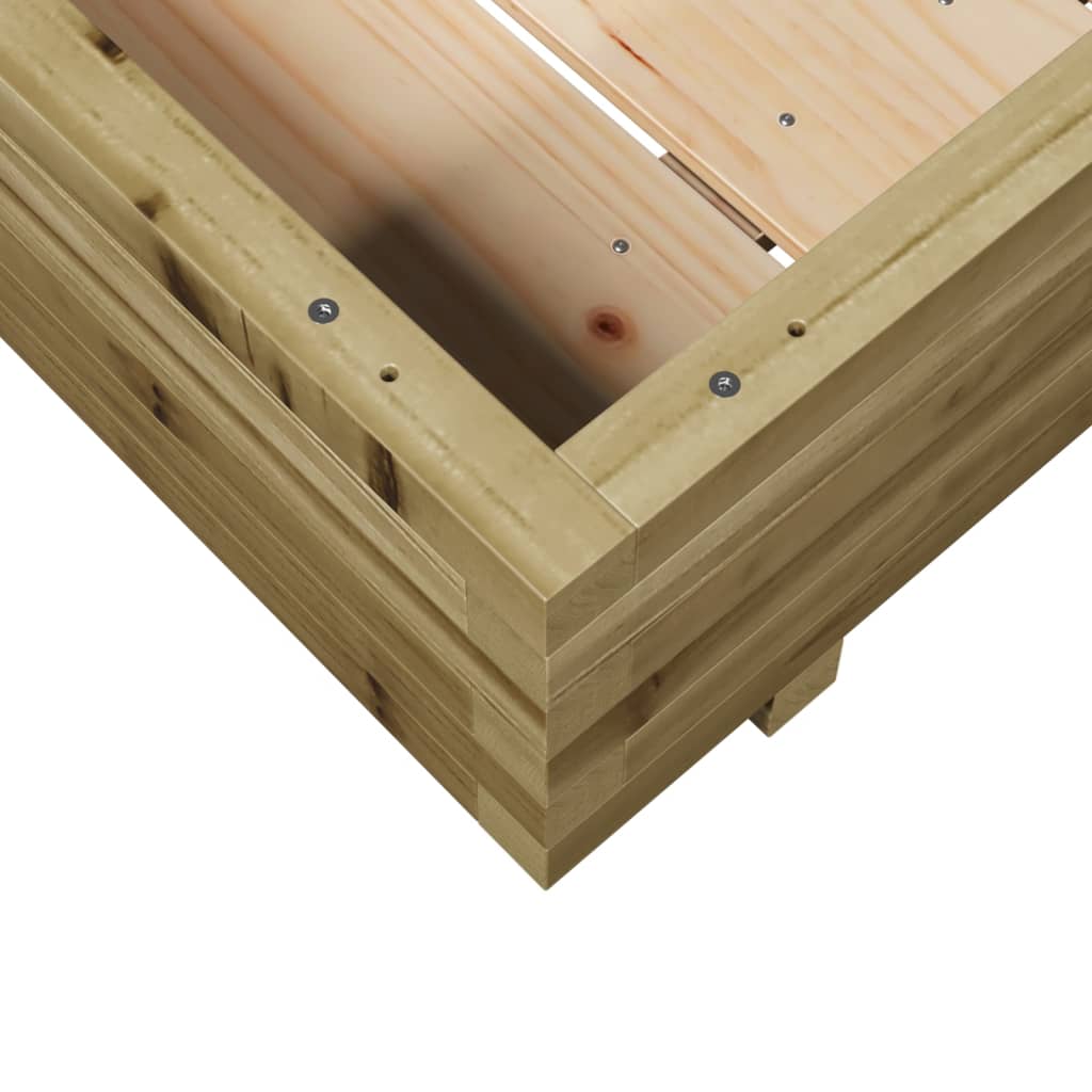 Fioriera Da Giardino 90X90X26,5 Cm In Legno Di Pino Impregnato Pino Naturale