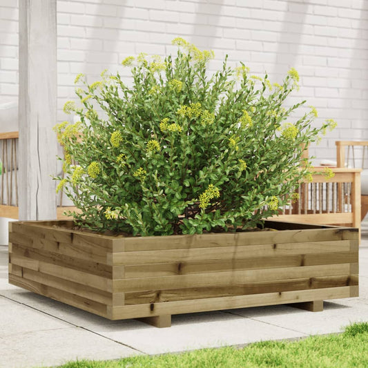 Fioriera Da Giardino 90X90X26,5 Cm In Legno Di Pino Impregnato Pino Naturale