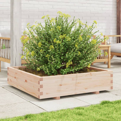 Fioriera Da Giardino 100X100X26,5 Cm In Legno Massello Di Pino Cera Marrone