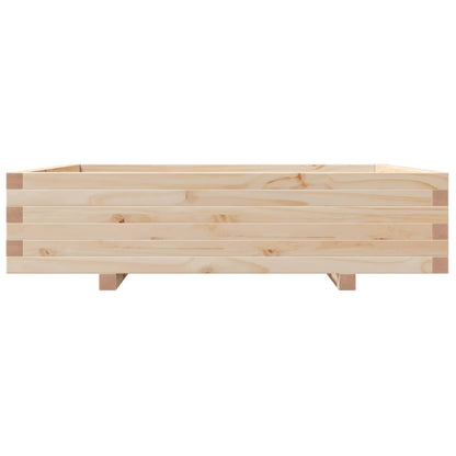 Fioriera Da Giardino 100X100X26,5 Cm In Legno Massello Di Pino Cera Marrone