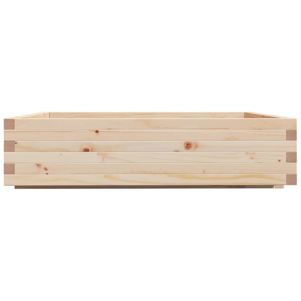 Fioriera Da Giardino 100X100X26,5 Cm In Legno Massello Di Pino Cera Marrone